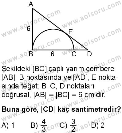 Seçmeli Matematik 2 Dersi 2025-2026 yılı 2. Dönem sınavı 3. Soru