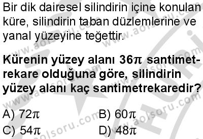 Seçmeli Matematik 2 Dersi 2025-2026 yılı 2. Dönem sınavı 8. Soru
