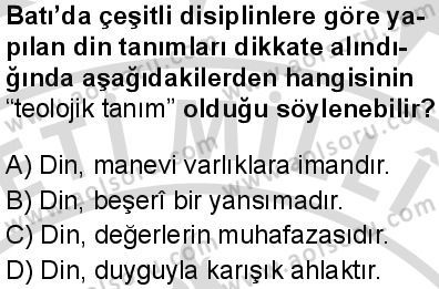 Dinler Tarihi 1 Dersi 2025-2026 yılı 2. Dönem sınavı 2. Soru