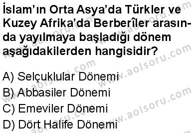 Dinler Tarihi 1 Dersi 2025-2026 yılı 2. Dönem sınavı 5. Soru