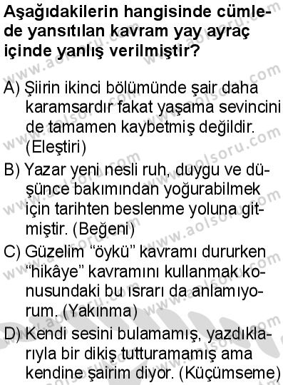 Seçmeli Türk Dili ve Edebiyatı 3 Dersi 2025-2026 yılı 2. Dönem sınavı 3. Soru