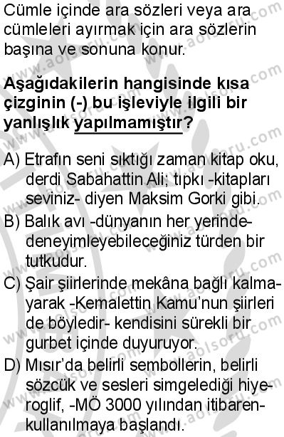 Seçmeli Türk Dili ve Edebiyatı 3 Dersi 2025-2026 yılı 2. Dönem sınavı 7. Soru