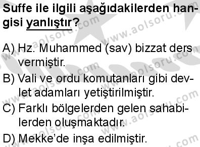 İslam Kültür ve Medeniyeti 1 Dersi 2025-2026 yılı 2. Dönem sınavı 10. Soru
