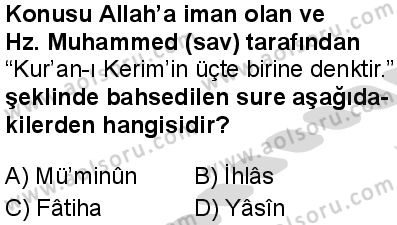 Akaid 1 Dersi 2025-2026 yılı 2. Dönem sınavı 5. Soru