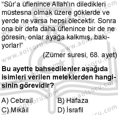 Akaid 1 Dersi 2025-2026 yılı 2. Dönem sınavı 9. Soru