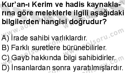 Akaid 1 Dersi 2025-2026 yılı 2. Dönem sınavı 10. Soru