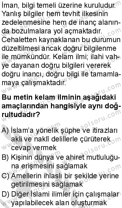 Kelam 1 Dersi 2025-2026 yılı 2. Dönem sınavı 1. Soru