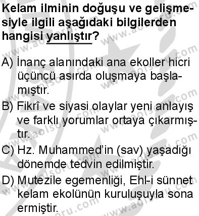 Kelam 1 Dersi 2025-2026 yılı 2. Dönem sınavı 2. Soru