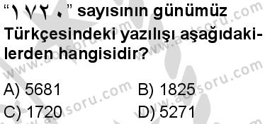 Osmanlı Türkçesi 1 Dersi 2025-2026 yılı 2. Dönem sınavı 4. Soru