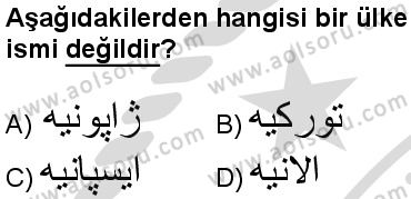 Osmanlı Türkçesi 1 Dersi 2025-2026 yılı 2. Dönem sınavı 8. Soru
