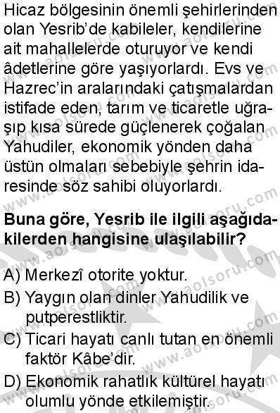 Siyer 1 Dersi 2025-2026 yılı 2. Dönem sınavı 1. Soru