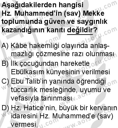 Siyer 1 Dersi 2025-2026 yılı 2. Dönem sınavı 5. Soru