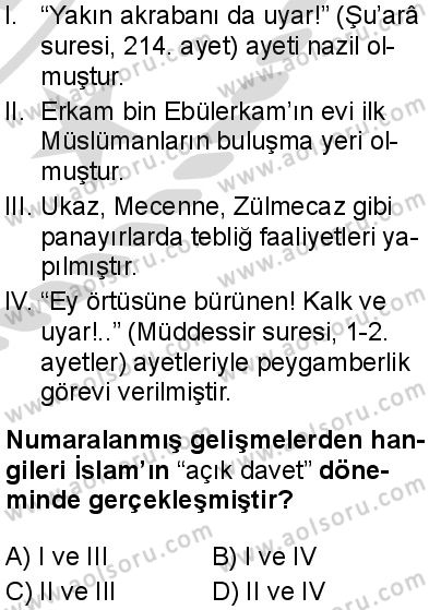 Siyer 1 Dersi 2025-2026 yılı 2. Dönem sınavı 6. Soru