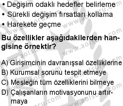 Seçmeli Girişimcilik 1 Dersi 2025-2026 yılı 2. Dönem sınavı 9. Soru