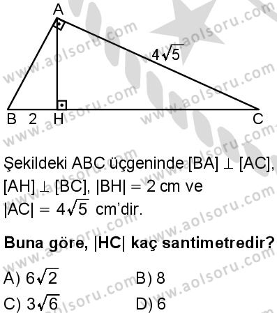 Matematik 2 Dersi 2025-2026 yılı 2. Dönem sınavı 4. Soru