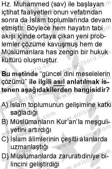 Din Kültürü ve Ahlak Bilgisi 8 Dersi 2025-2026 yılı 2. Dönem sınavı 1. Soru