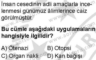 Din Kültürü ve Ahlak Bilgisi 8 Dersi 2025-2026 yılı 2. Dönem sınavı 4. Soru