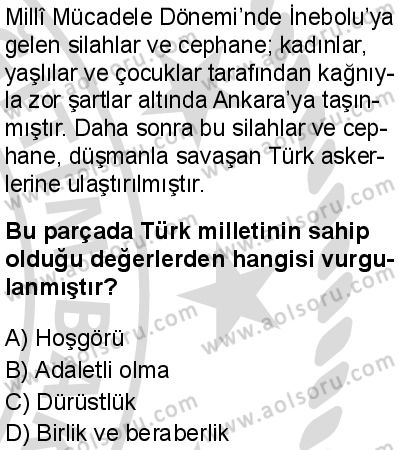 Tarih 1 Dersi 2025-2026 yılı 2. Dönem sınavı 1. Soru