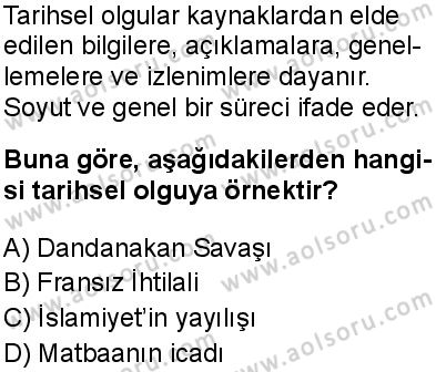 Tarih 1 Dersi 2025-2026 yılı 2. Dönem sınavı 3. Soru