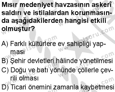 Tarih 1 Dersi 2025-2026 yılı 2. Dönem sınavı 6. Soru