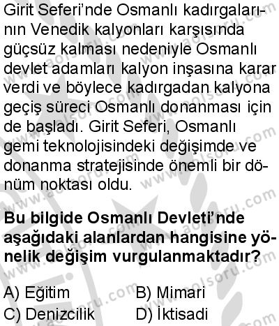 Seçmeli Tarih 1 Dersi 2025-2026 yılı 2. Dönem sınavı 4. Soru
