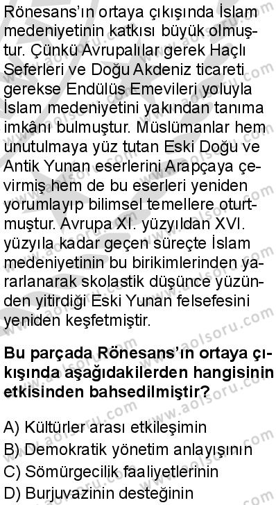 Seçmeli Tarih 1 Dersi 2025-2026 yılı 2. Dönem sınavı 5. Soru
