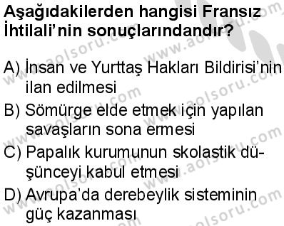 Seçmeli Tarih 1 Dersi 2025-2026 yılı 2. Dönem sınavı 9. Soru