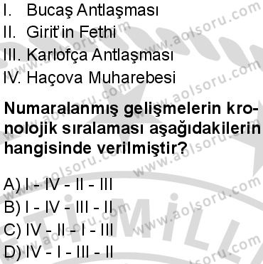 Tarih 5 Dersi 2025-2026 yılı 2. Dönem sınavı 1. Soru