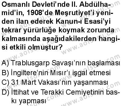 T.C. İnklap Tarihi ve Atatürkçülük 1 Dersi 2025-2026 yılı 2. Dönem sınavı 2. Soru