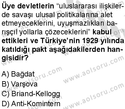 T.C. İnklap Tarihi ve Atatürkçülük 1 Dersi 2025-2026 yılı 2. Dönem sınavı 10. Soru
