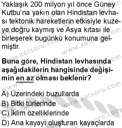 Coğrafya 2 Dersi 2025-2026 yılı 2. Dönem sınavı 1. Soru