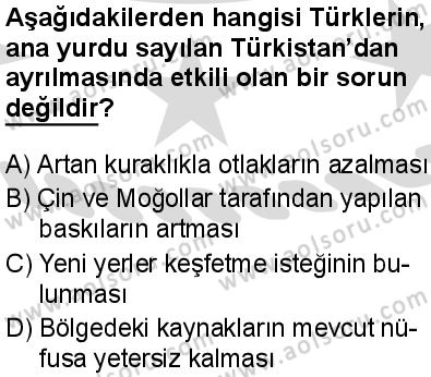 Coğrafya 2 Dersi 2025-2026 yılı 2. Dönem sınavı 3. Soru