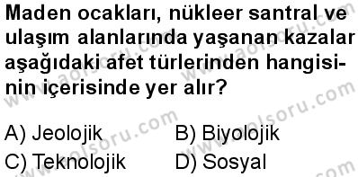 Coğrafya 2 Dersi 2025-2026 yılı 2. Dönem sınavı 8. Soru