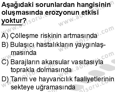 Coğrafya 2 Dersi 2025-2026 yılı 2. Dönem sınavı 9. Soru