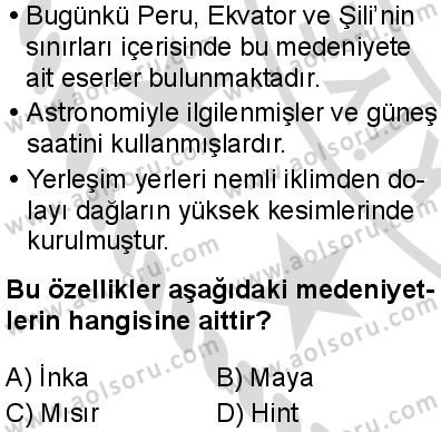 Seçmeli Coğrafya 2 Dersi 2025-2026 yılı 2. Dönem sınavı 1. Soru