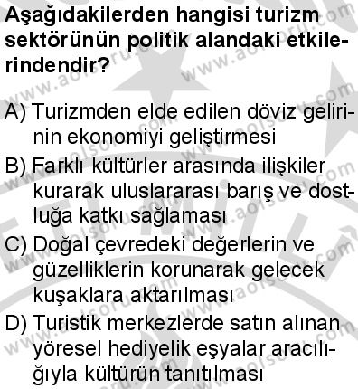 Seçmeli Coğrafya 2 Dersi 2025-2026 yılı 2. Dönem sınavı 4. Soru