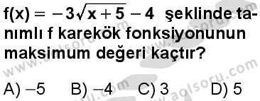 Matematik 4 Dersi 2025-2026 yılı 2. Dönem sınavı 1. Soru