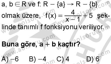 Matematik 4 Dersi 2025-2026 yılı 2. Dönem sınavı 2. Soru