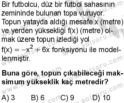 Matematik 4 Dersi 2025-2026 yılı 2. Dönem sınavı 4. Soru