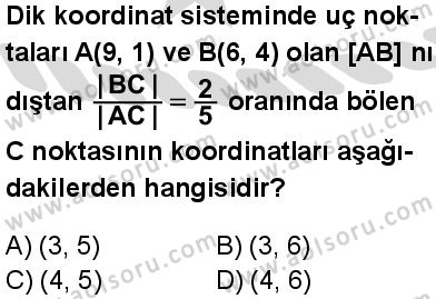 Matematik 4 Dersi 2025-2026 yılı 2. Dönem sınavı 8. Soru