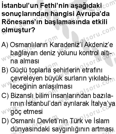 Seçmeli Ortak Türk Tarihi 2 Dersi 2025-2026 yılı 2. Dönem sınavı 7. Soru