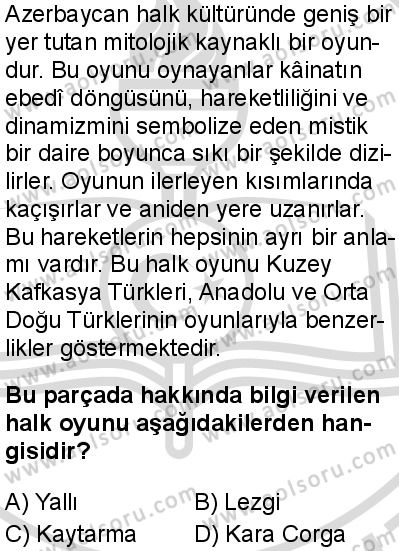 Seçmeli Ortak Türk Tarihi 2 Dersi 2025-2026 yılı 2. Dönem sınavı 10. Soru