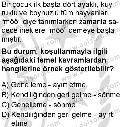 Seçmeli Psikoloji 2 Dersi 2025-2026 yılı 2. Dönem sınavı 3. Soru