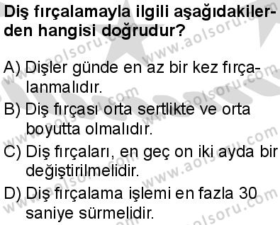 Sağlık Bilgisi ve Trafik Kültürü 1 Dersi 2025-2026 yılı 2. Dönem sınavı 3. Soru