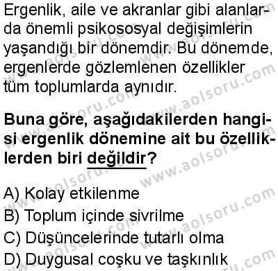 Sağlık Bilgisi ve Trafik Kültürü 1 Dersi 2025-2026 yılı 2. Dönem sınavı 4. Soru