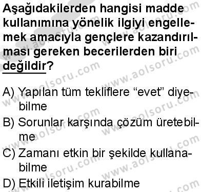 Sağlık Bilgisi ve Trafik Kültürü 1 Dersi 2025-2026 yılı 2. Dönem sınavı 7. Soru