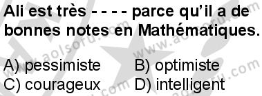 Fransızca 4 Dersi 2025-2026 yılı 2. Dönem sınavı 2. Soru