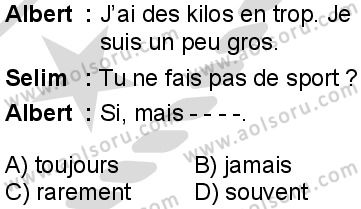 Fransızca 4 Dersi 2025-2026 yılı 2. Dönem sınavı 3. Soru