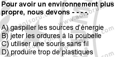 Fransızca 4 Dersi 2025-2026 yılı 2. Dönem sınavı 8. Soru
