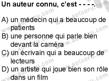 Fransızca 4 Dersi 2025-2026 yılı 2. Dönem sınavı 10. Soru
